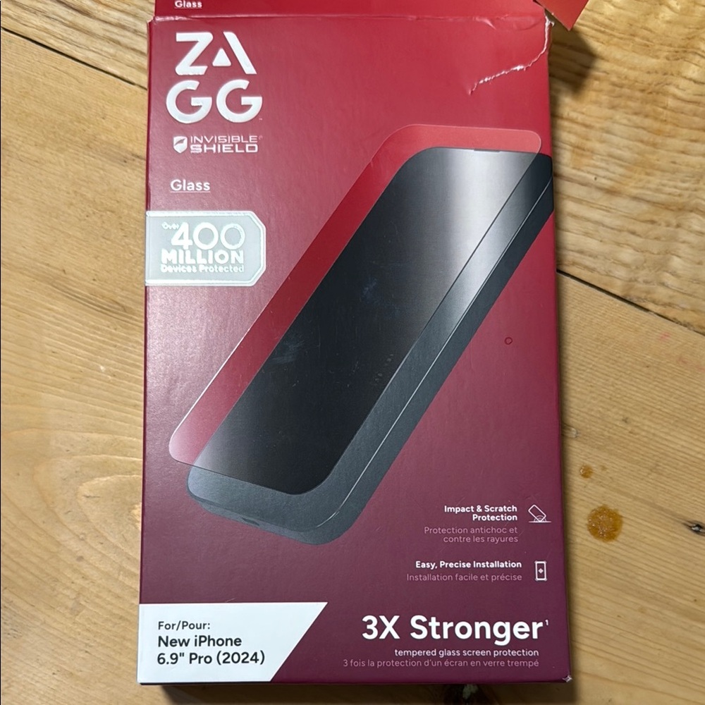 ZAGG Black Tempered Glass Screen Protector 3X Stronger